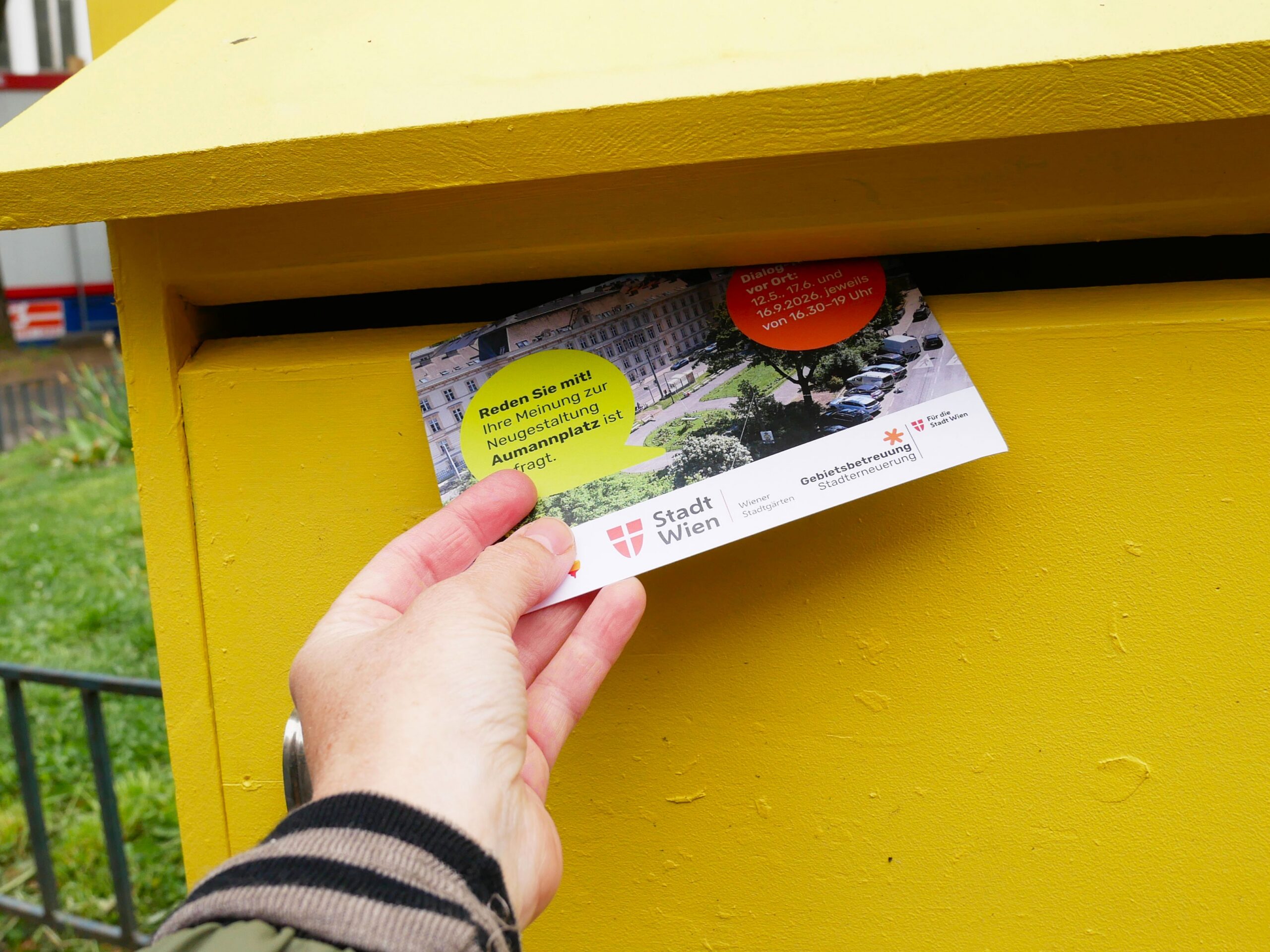 Es tut sich was am Aumannplatz: Pop-Up-Ausstellung eröffnet & Feedback bis Mitte Juni möglich!